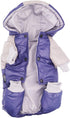 Winter Small Medium Dog Coat, Hooded Four-Legged Jacket Cotton-Padded for Puppy Cat Doggie Pets (Small, Navy)