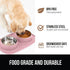 Gorilla Grip 100% Waterproof Cat and Dog Bowls - Silicone Feeding Mat Set with Stainless Steel Bowl, Slip Resistant,