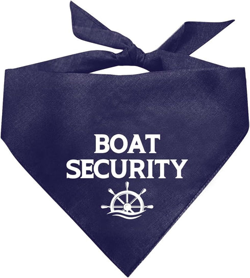 Dark Blue Boat Security Dog Bandana, Funny Triangle Scarf for Small Medium Large Dogs, Dog Boating Accessories (D9)