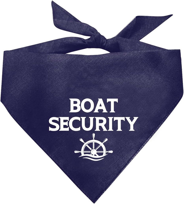 Dark Blue Boat Security Dog Bandana, Funny Triangle Scarf for Small Medium Large Dogs, Dog Boating Accessories (D9)