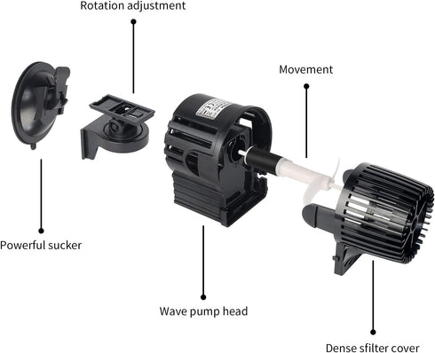 UPETTOOLS Aquarium Circulation Powerhead Wavemaker Pump | Controllable Submersible Circulation | 3170GPH, 6340GPH,