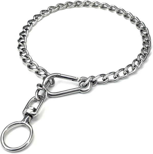 Dog Chain Collars, 304 Stainless Steel Chew Proof Necklace for Small Medium Large Dogs, Anti Winding Leash Extension
