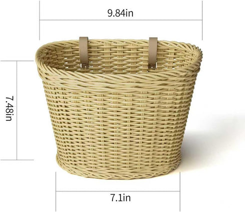 HengYuXing Wicker Bike Basket Woven Bike Baskets Bike Basket Front,for Women,Men and Kids, Fits Most Bikes,Beach