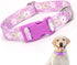 Purple Collar for Dogs, Floral Pattern Design Quick Release Buckle Soft Nylon Adjustable for XS Small Medium Large Dogs