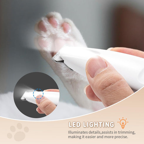 2026 Trimmer, Trimmer IP68 Trimming New Pet Precision Dog Paw with LED Light, Low Noise, Waterproof, Dual-Speed Motor