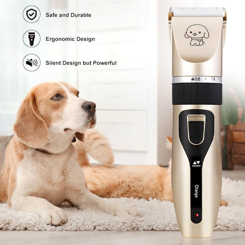 Olnverath Trimmer 4 Dog Grooming Clippers - Low Noise Rechargeable Electric Cat Shaver Shears for All Pets, Dog