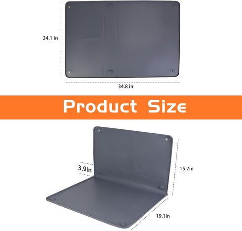 34.8" 24.1" Dog Pee Pad Holder, Fits Up to x Silicone Puppy Potty Training Tray with Raised Edge Non-Slip Bottom