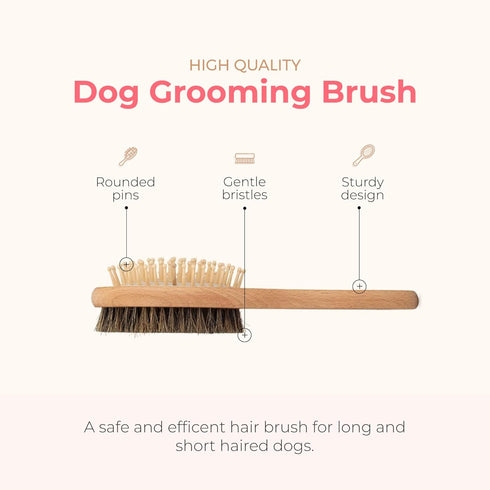 PAWFUME 2-in-1 Pet Brush - Dog & Cat Grooming Brush, Soft Brush for Long & Short Haired Pets