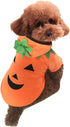 Mogoko Dog Cat Halloween Pumpkin Costume, Pet Cosplay Fleece Hoodie, Autumn Winter Clothes (M Size)