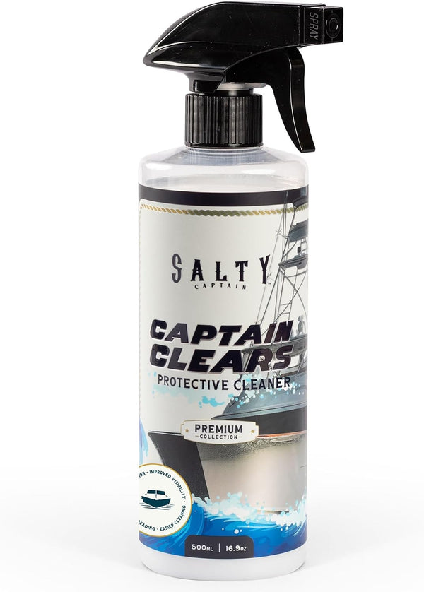 Salty Captain Captain Clears Cleaner 16.9 oz Marine Glass, Strataglass & Isinglass