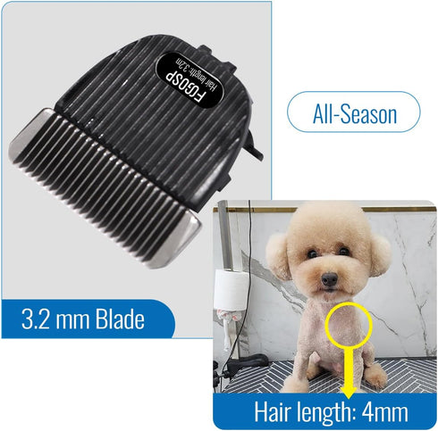 4FC Blade Dog Grooming Clippers Replacement Blades - Compatible P70 Detachable Ceramic & Stainless Steel Blade
