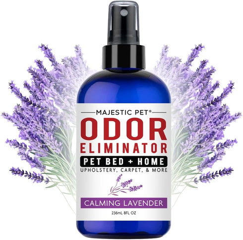 Majestic Pet Pet Odor Eliminator 8 Fl Oz & Pet Bed for Home – Dog or Cat Urine Odor Eliminator with Calming Lavender