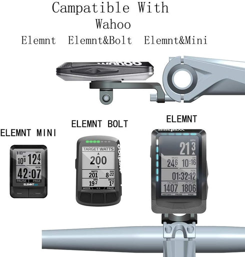 Out Front Combo Extended Mount for Wahoo Elemnt Bolt and Mini with Bike Light Adapter