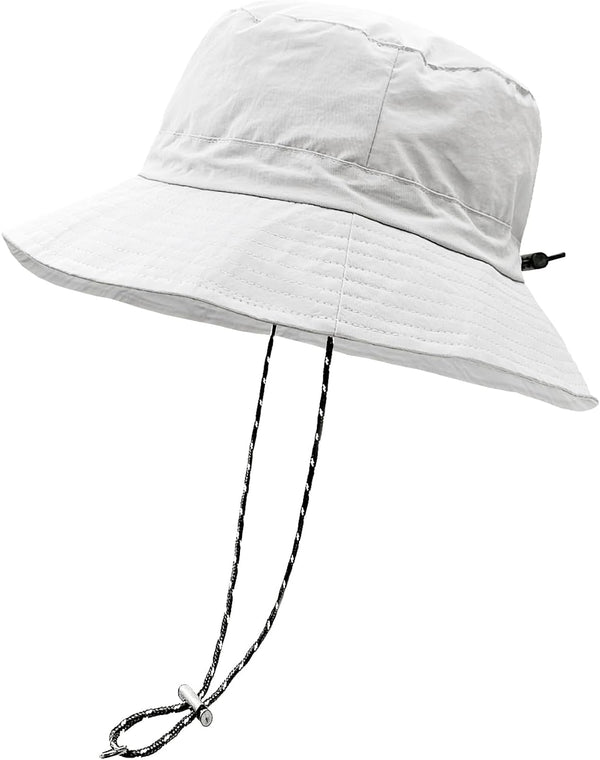 woogwin Waterproof Bucket Rain Hat with Chin Strap, Quick Dry Packable Boonie Sun Hat for UV Protection