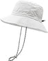 woogwin Waterproof Bucket Rain Hat with Chin Strap, Quick Dry Packable Boonie Sun Hat for UV Protection