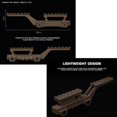 Tactical T1 Hydra Mount Metal Bracket Adapter for Airsoft Paintball Hunting, 20mm Guide Rail