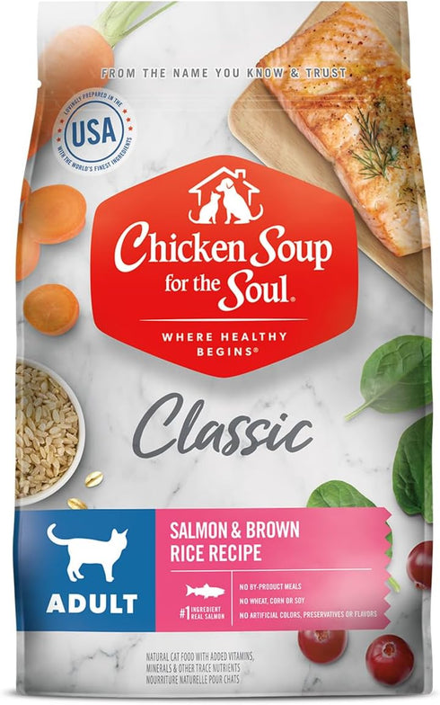 Chicken Soup for the Soul Classic Dry Adult Cat Food, Salmon & Brown Rice Recipe, 4.5 Pound Bag