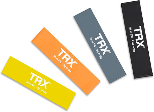 TRX Training Exercise Bands - Portable Workout Equipment for Women and Men, Set of 4 for Increased Intensity