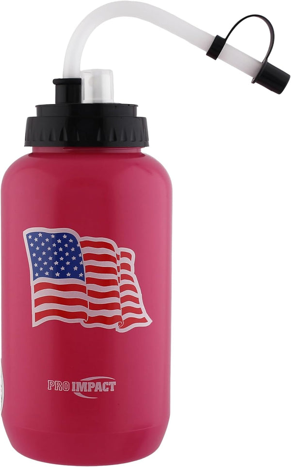 Pro Impact Squeezable Water Bottle with Bendable Long Straw and Spray Cap - 35.5 Oz. LDPE BPA Free Plastic for Hydration