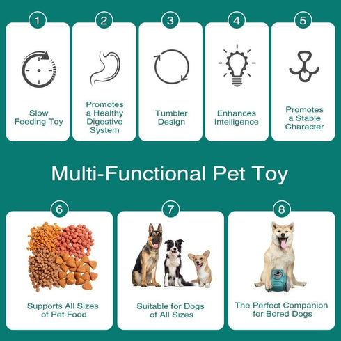 zaoalife Dog Treat Dispenser, Dog Treat Dispenser Toy, Interactive Dog Treat Dispenser Toy with Slow Feeding Enriching