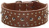 Studded Leather Dog Collar for Medium Large Dogs, Pitbull Doberman (M: 17-20 inch, Brown)