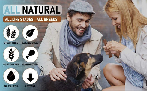 Premium Beef and Banana 12 oz. Dog Jerky Treats - 100% Human Grade, Grain Free, USA Made
