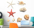 Wallmonkeys Shells and Starfishes Wall Decal Sticker Set, Individual Peel and Stick Graphics on a 24 in H x 24 in W