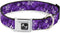 Dog Collar Seatbelt Buckle Hibiscus Collage, Purple Shades, 18 to 32 Inches, 1.5 Inch Wide