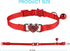 2 Pcs Cat Collars - Heart Bling Breakaway with Bell, Adjustable Nylon for Kitty (Red + Purple)