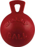 Jolly Pets Tug-n-Toss Heavy Duty Dog Toy Ball, 4.5 Inches/Small, Orange, with Handle