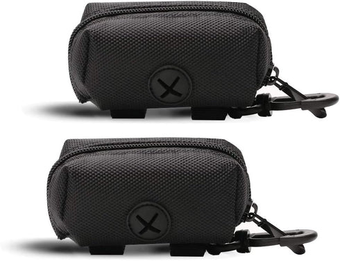 2 Pack Dog Poop Bag Dispenser - Leash Pet Dog Waste Bag Holder in Black