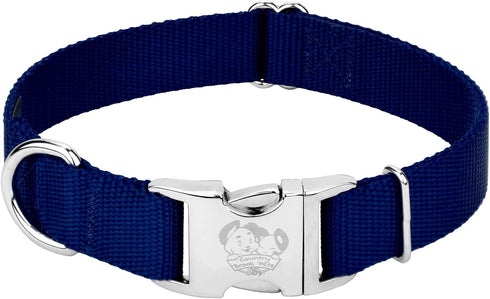 Country Brook Petz Premium Nylon Dog Collar with Metal Buckle - Medium, 3/4 Inch, Royal Blue