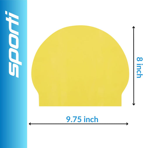 Sporti Adult Unisex Professional Swimming Cap, Latex Swim Cap, 8" x 9.75" inch, Swim Hair Protection Cap