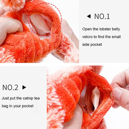 Flopping Lobster Toys for Cats & Small Dogs, Interactive Catnip Toys for Indoor Cats, USB Rechargeable