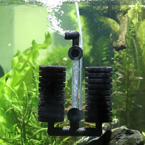 Aquarium Bio Sponge Filter, 2 PCS for Fry Betta Shrimp Fish Tank up to 55 Gal, Quiet Double Sponges
