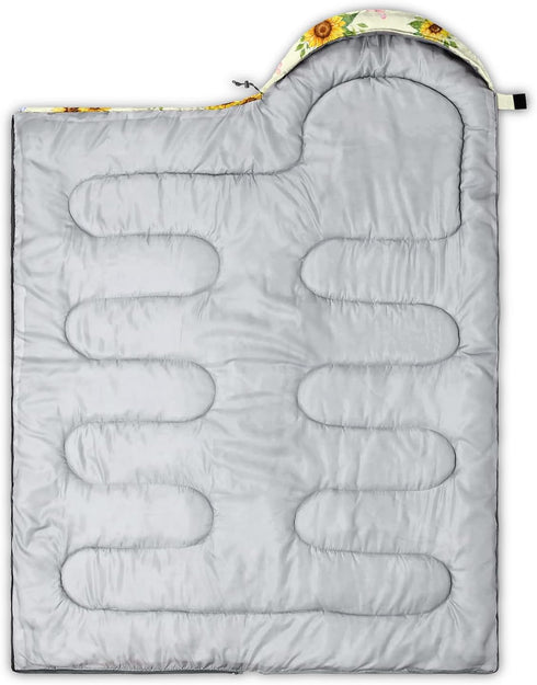 Sunflower Sleeping Bags for Adults Kids, Yellow Lightweight Waterproof Camping Sleeping Bag for All Season