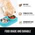 Gorilla Grip 100% Waterproof Cat and Dog Bowls, Silicone Feeding Mat Set, Stainless Steel Bowl, 1 Cup, Turquoise