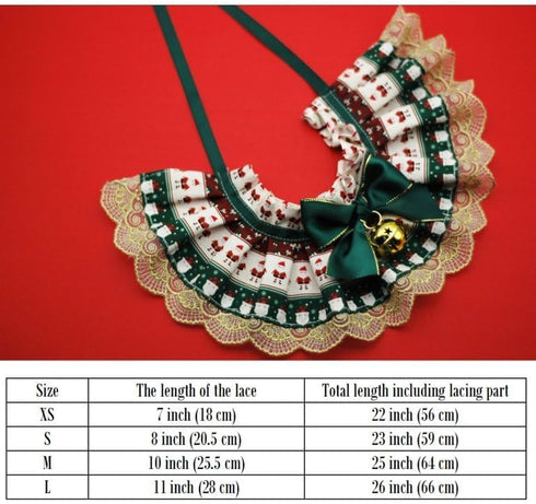 AOPET Stuffers Pet Christmas Sweet with Bell Bandana CostumeCat Dog Cute Lace Princess Saliva Towel Dog bib Scarf bib