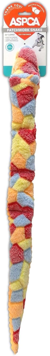 ASPCA Snake Dog Toy - Squeaky Plush Teasing Toy for Pets, 24 Inches Long, One Piece