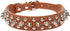 Mushrooms Spiked Rivet Studded Adjustable Pu Leather Pet Collars for Cats Puppy Dogs (X-Small, Brown)