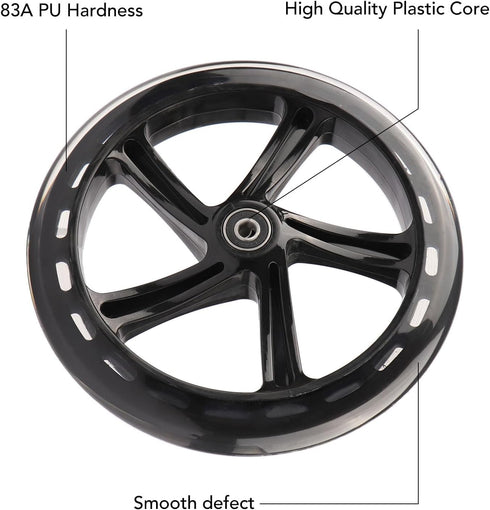 2-Pack 200mm 8-Inch A5, Scooter Replacement Wheels - Wheels for Razor Lascoota, Kid, Youth, Adult Kick Push Scooter