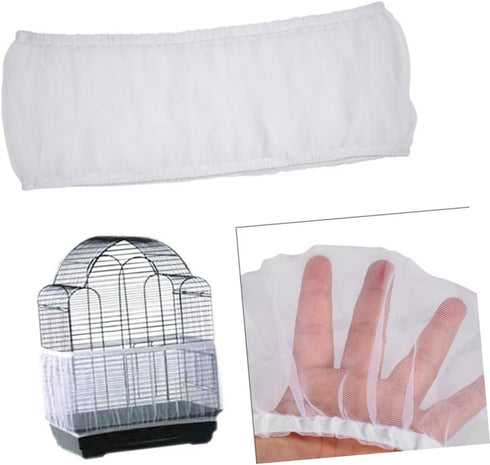 Housoutil Bird Cage Accessories Adjustable Bird Cage Net Bird Cage Nylon Catcher Cover Bird Cage Protector Bird Accessories for Cages Elastic Bird Cage Cover Bird Cage Skirt Guard Mesh by Housoutil