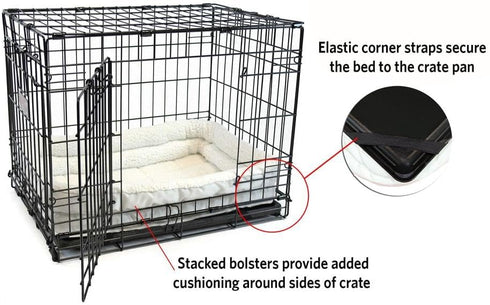 MidWest Homes for Pets Double Bolster Pet Bed, 36-Inch Ideal for Medium/Large Breeds, Fits 36-Inch Long Dog Crates,