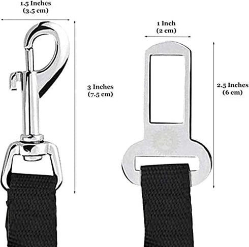 SunGrow Dog Seat Belt for Car - Adjustable Nylon Pet Seatbelt, Supports All Cars, for Dogs, Cats & Ferrets