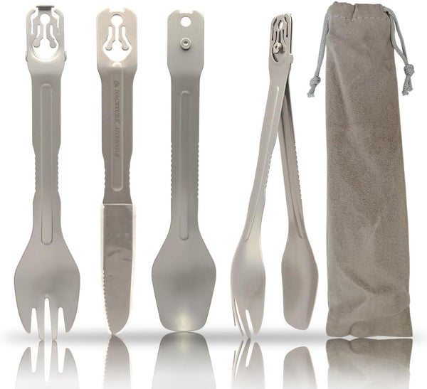 NACETURE Travel Silverware Set, Travel Fork Spoon Knife Set, Portable Utensils, 4-in-1