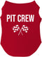 Pit Crew Dog Tee Shirt - Sizes for Puppies, Toys, and Large Breeds (Red, Large 49)
