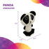 Strong 'N Silent Big Head Panda Plush Dog Toy - Silent Squeak, Chew Guard Technology, Medium, Black/White