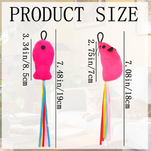 KuuGuu 10 PCS Floppy Fish Cat Toy Filled Soft Plush Pink Fish Mice Flopping Chew Cat Toys Interactive Catnip Toys Wand