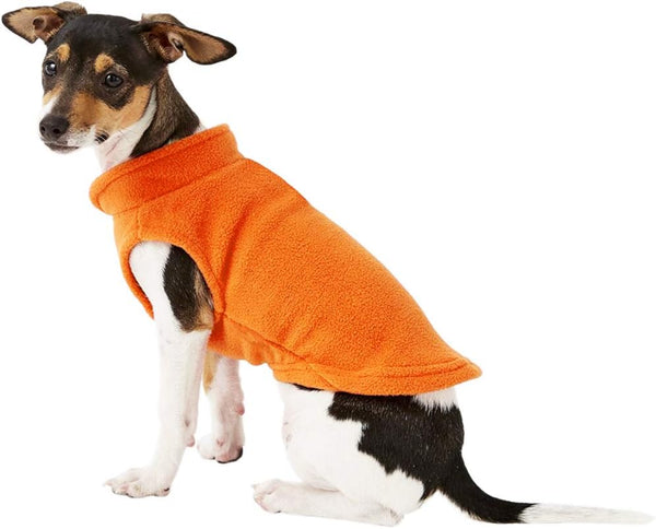DroolingDog Girl Dog Fleece Vest, Warm Pet Clothes for Small Dogs, Large, Orange Cat Shirts