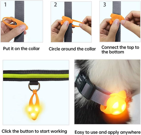 LaRoo Safety LED-Flashing Light for Dogs, Clip on Waterproof Pendant Keyring for Dog Collar Outdoor Sports